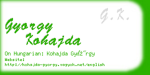 gyorgy kohajda business card